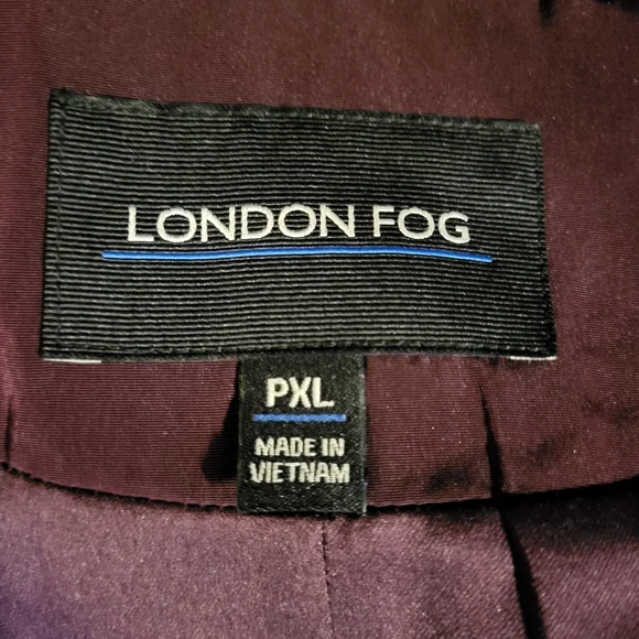 London Fog Eggplant Purple Trench Coat With Belt Tie And Removable Hood - Picture 2 of 12